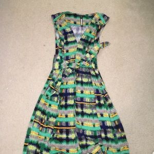 multi color v neck dress